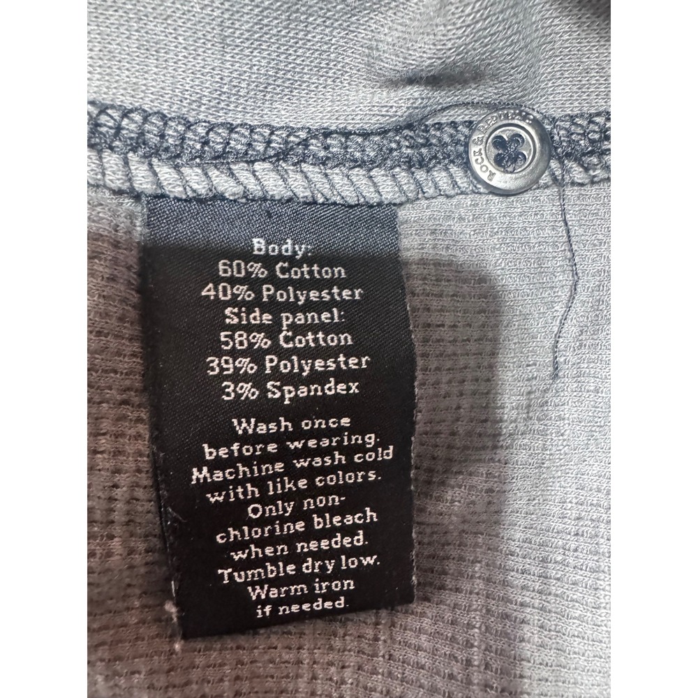 Rock & Republic XL Tall Gray Henley Shirt Men's Short Sleeve Waffle Knit Moto - Picture 5 of 6
